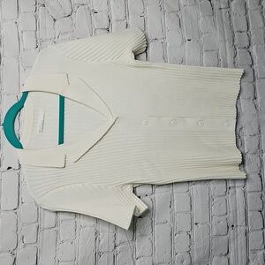 OAK+FORT women’s off-White Ribbed collared Sweater/top Size Medium  NWOT